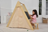 Three Little Tots Oak - Wood Learning Tent and Climber with Desk and Chair, alternate angle