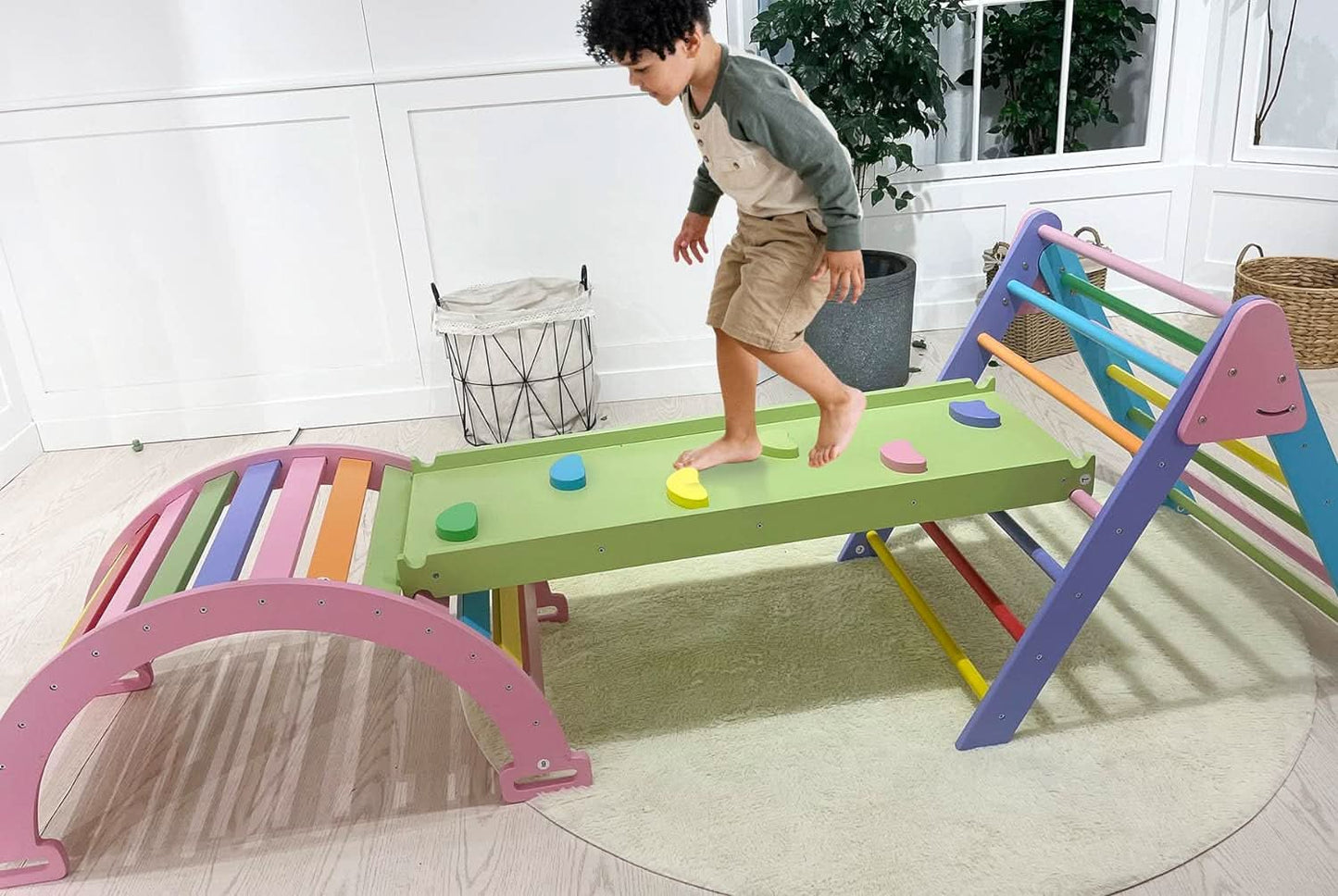 Three Little Tots Hazel Pikler Triangle Slide and Rocker Set, additional product photo