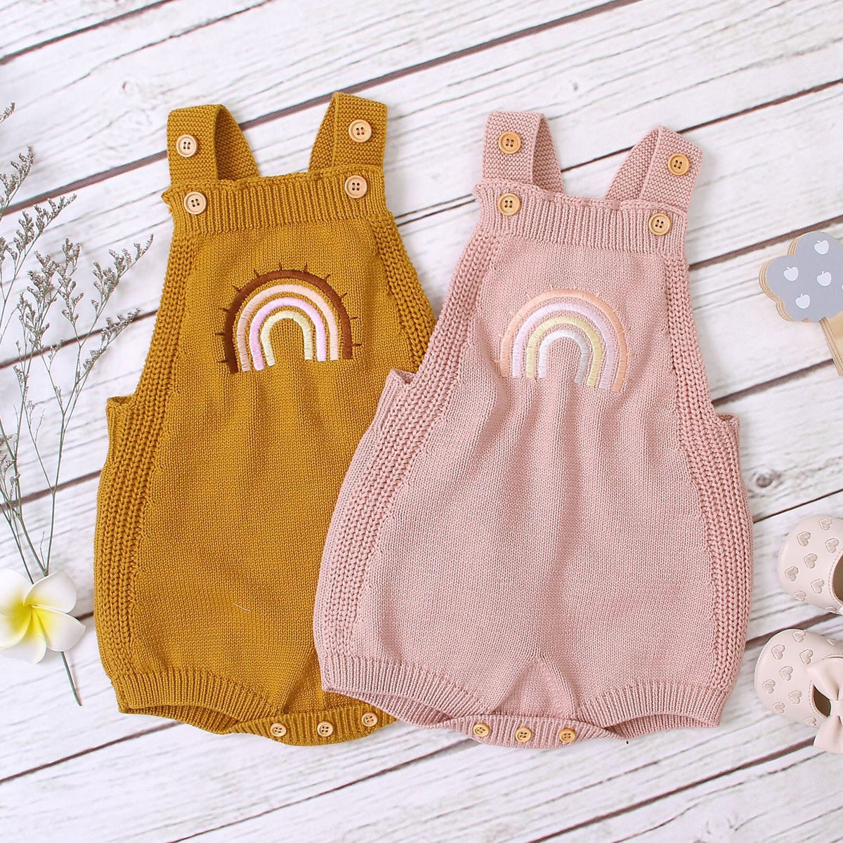 Three Little Tots Knitted jumpsuit triangle halter, additional product photo