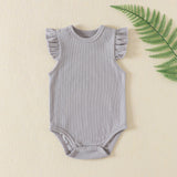 Three Little Tots Newborn Clothes Baby Girl Onesie Jumpsuit Romper, in Light Gray