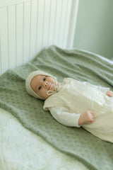 Mint Pointelle Knit Blanket