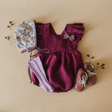 Three Little Tots Baby Cotton And Linen Summer Strap One Piece Suit, additional view