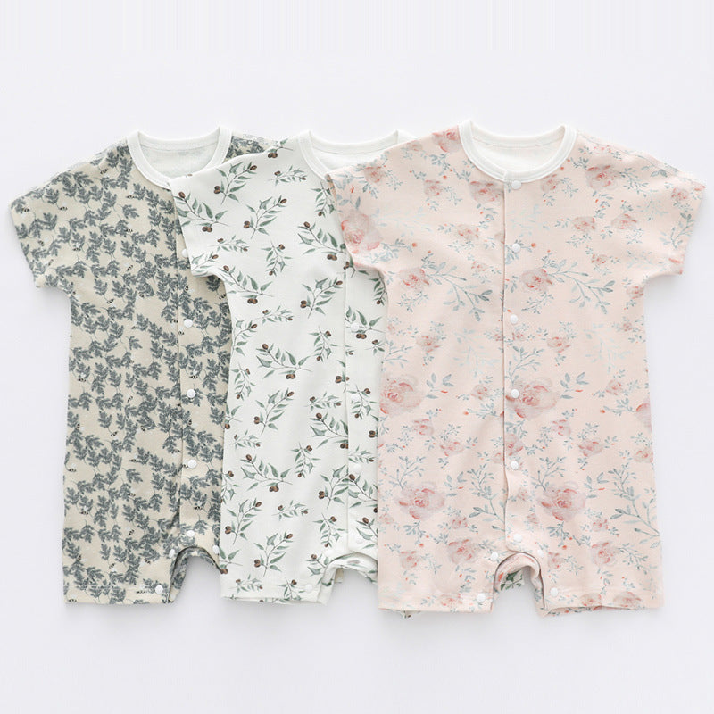 Three Little Tots Baby Thin Clothes Short Sleeve Baby Jumpsuits