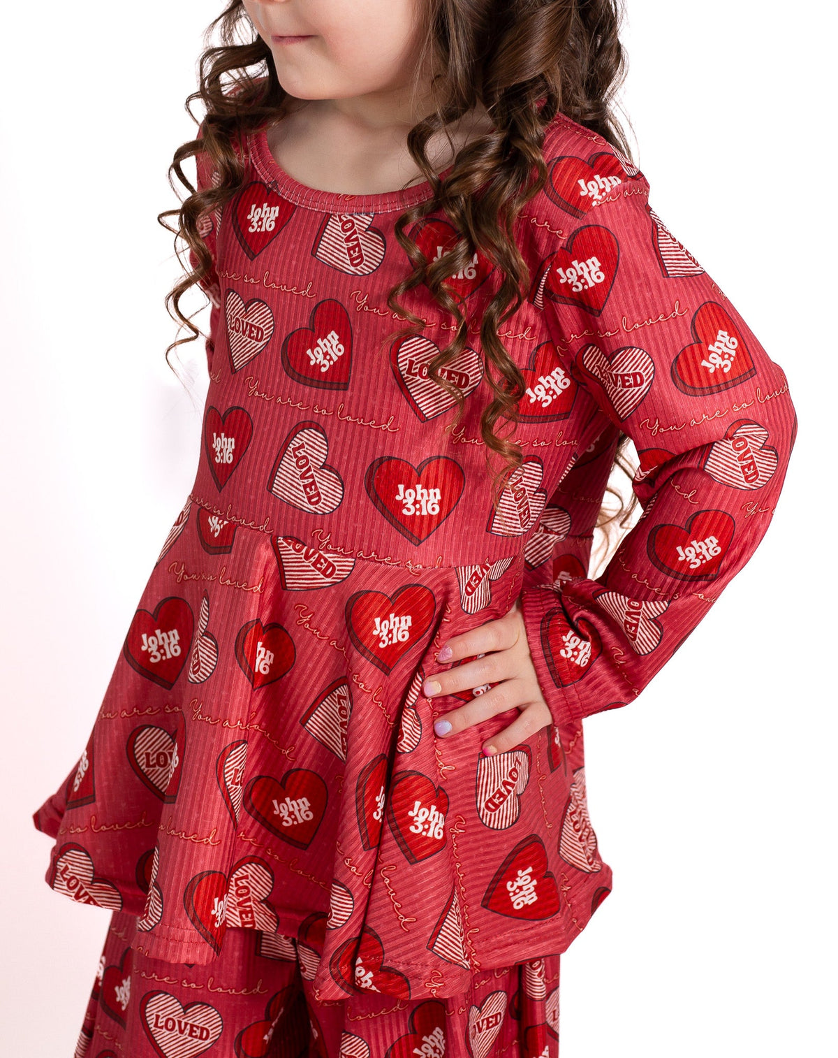 Three Little Tots You are so loved ribbed lounge set, additional view