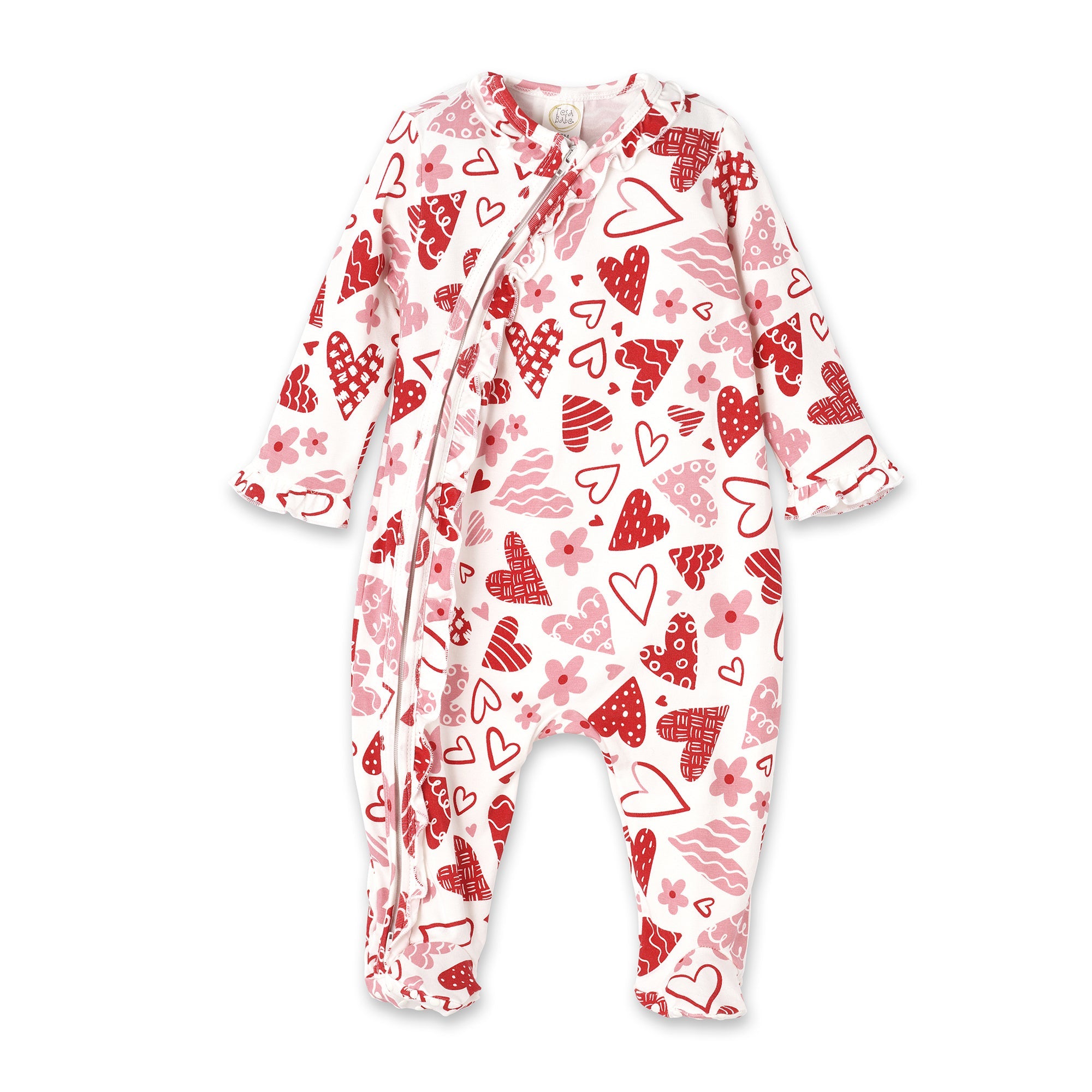 Hearts Bamboo Zipper Romper