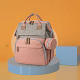 Three Little Tots New Mommy Backpack Can Hang Baby Stroller Baby Bag Folding Crib Mommy Bag, in Powder grey