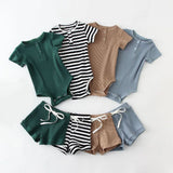 Neutral Onesie and Short Ribbed Set