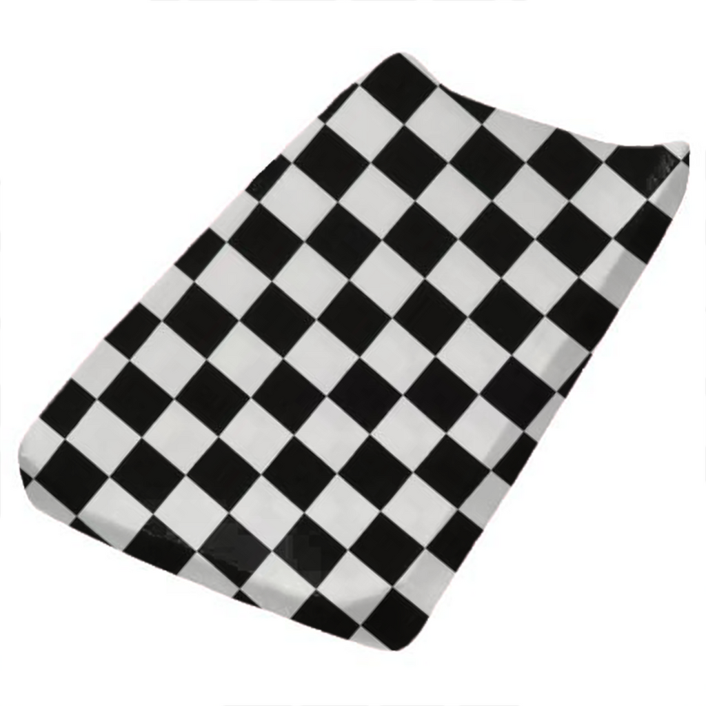 Black Race Checkered Changing Pad Cover