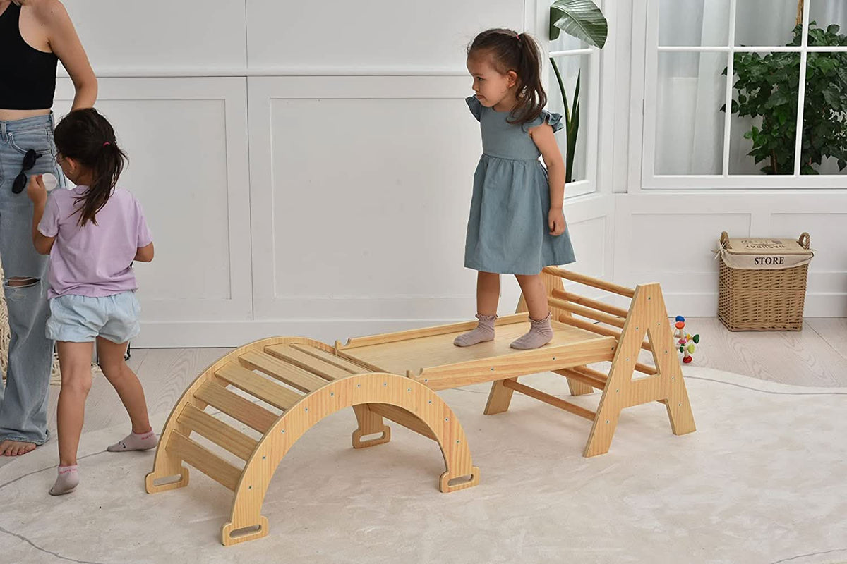 Three Little Tots Maple Beginner Pikler Triangle and Rocker, second additional photo