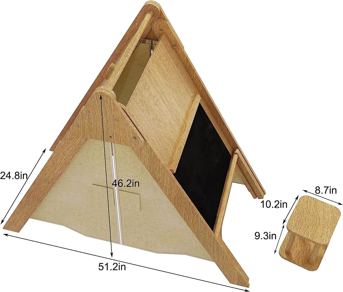 Three Little Tots Oak - Wood Learning Tent and Climber with Desk and Chair, third additional photo