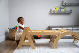 Three Little Tots Maple Beginner Pikler Triangle and Rocker, alternate angle