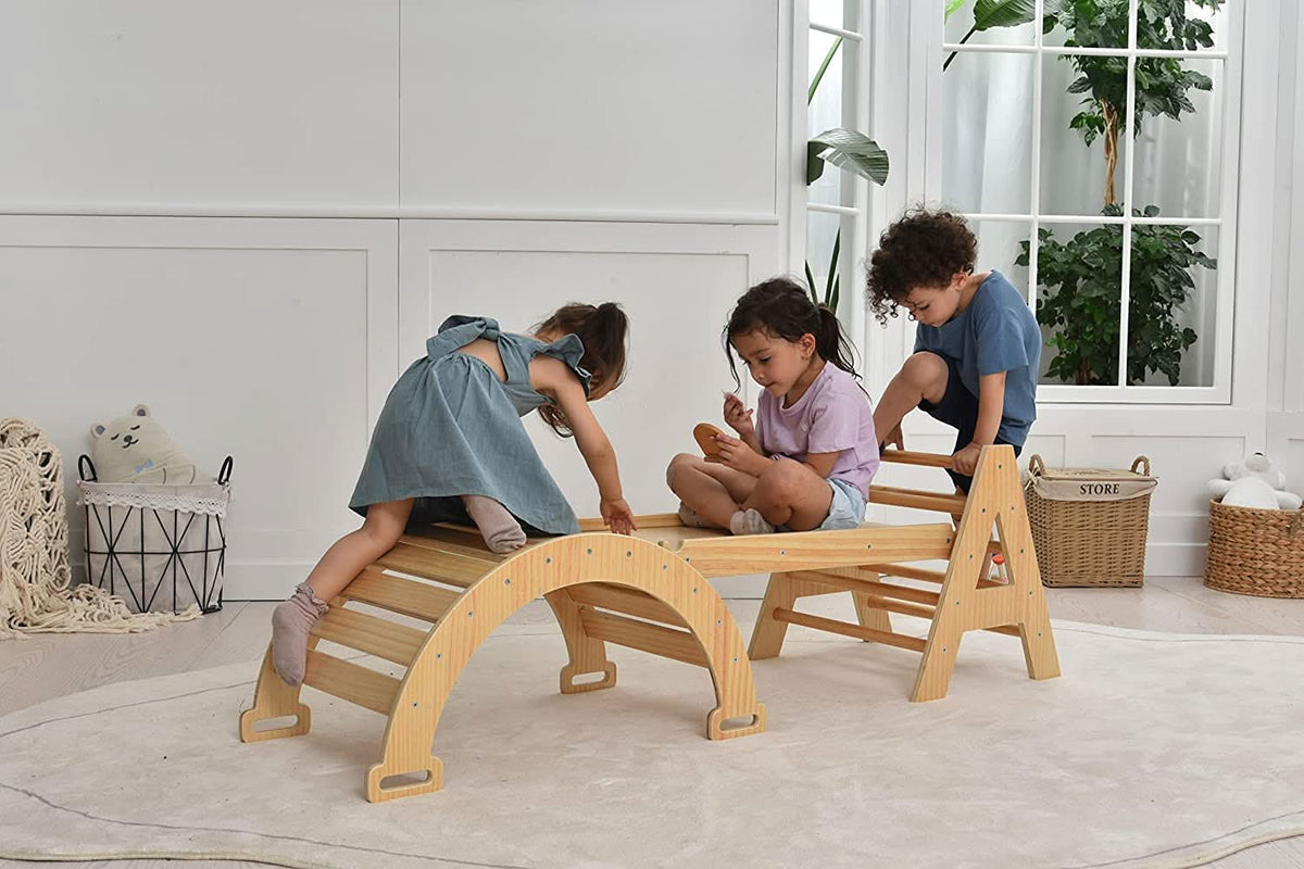Three Little Tots Maple Beginner Pikler Triangle and Rocker, fourth additional photo