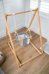 Three Little Tots Spruce Foldable Baby Swing - Blue Wave, third additional photo
