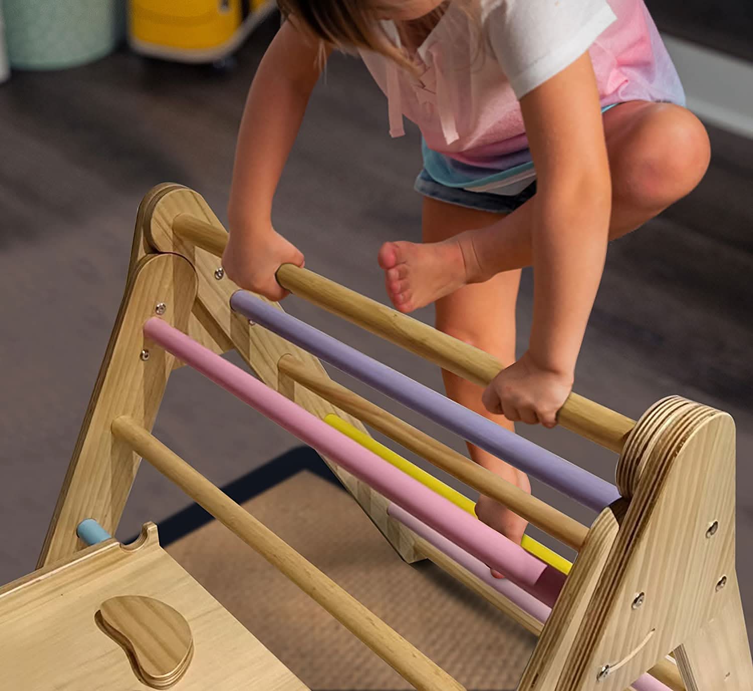 Three Little Tots Hazel Pikler Triangle Slide and Rocker Set, tenth additional photo
