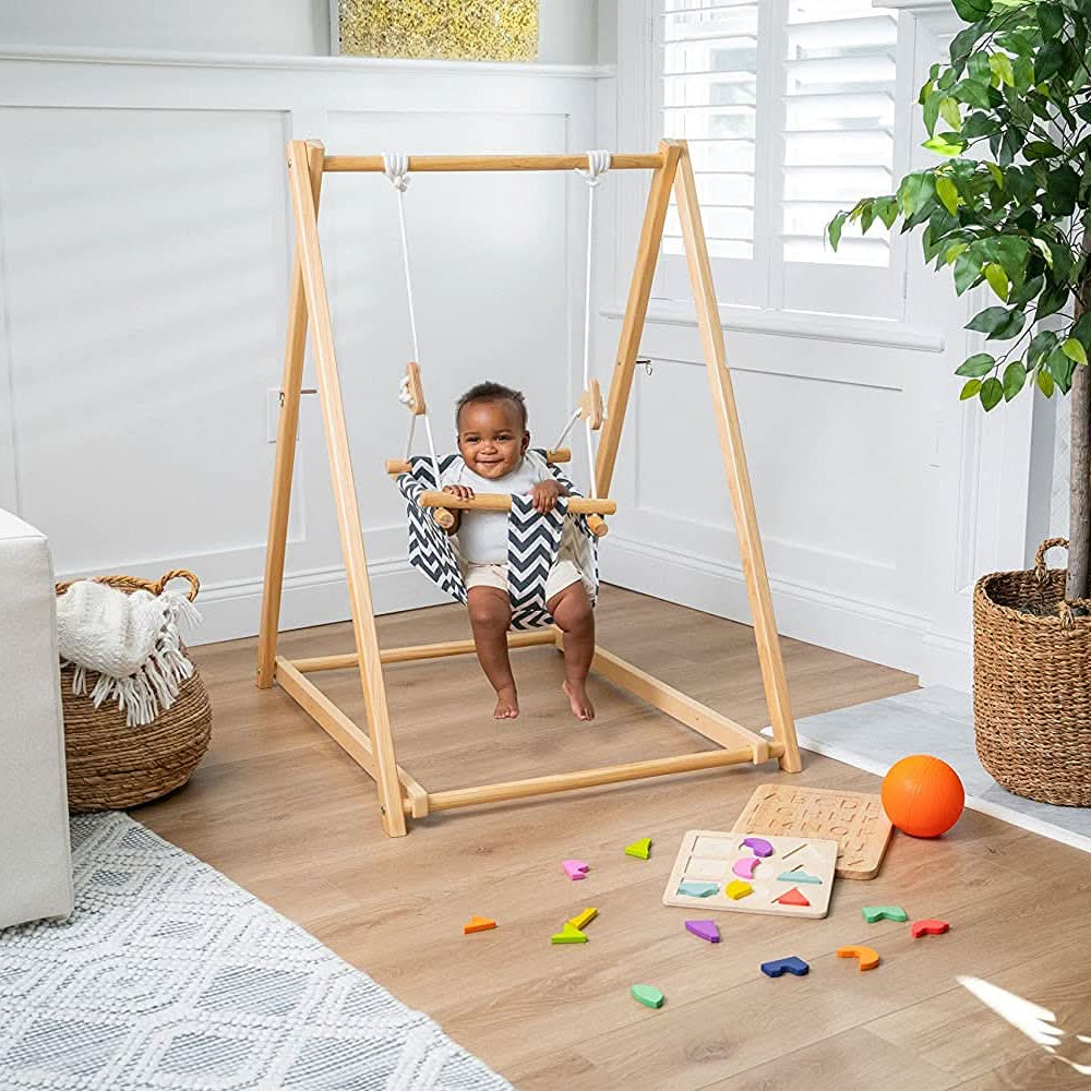 Three Little Tots Spruce Foldable Baby Swing - Blue Wave