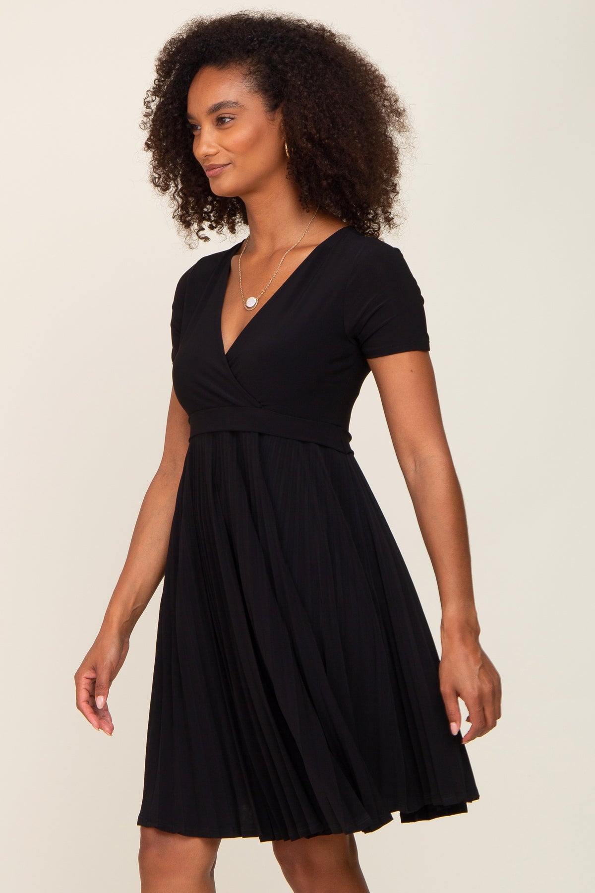Three Little Tots Black Pleated Nursing Dress, additional product photo