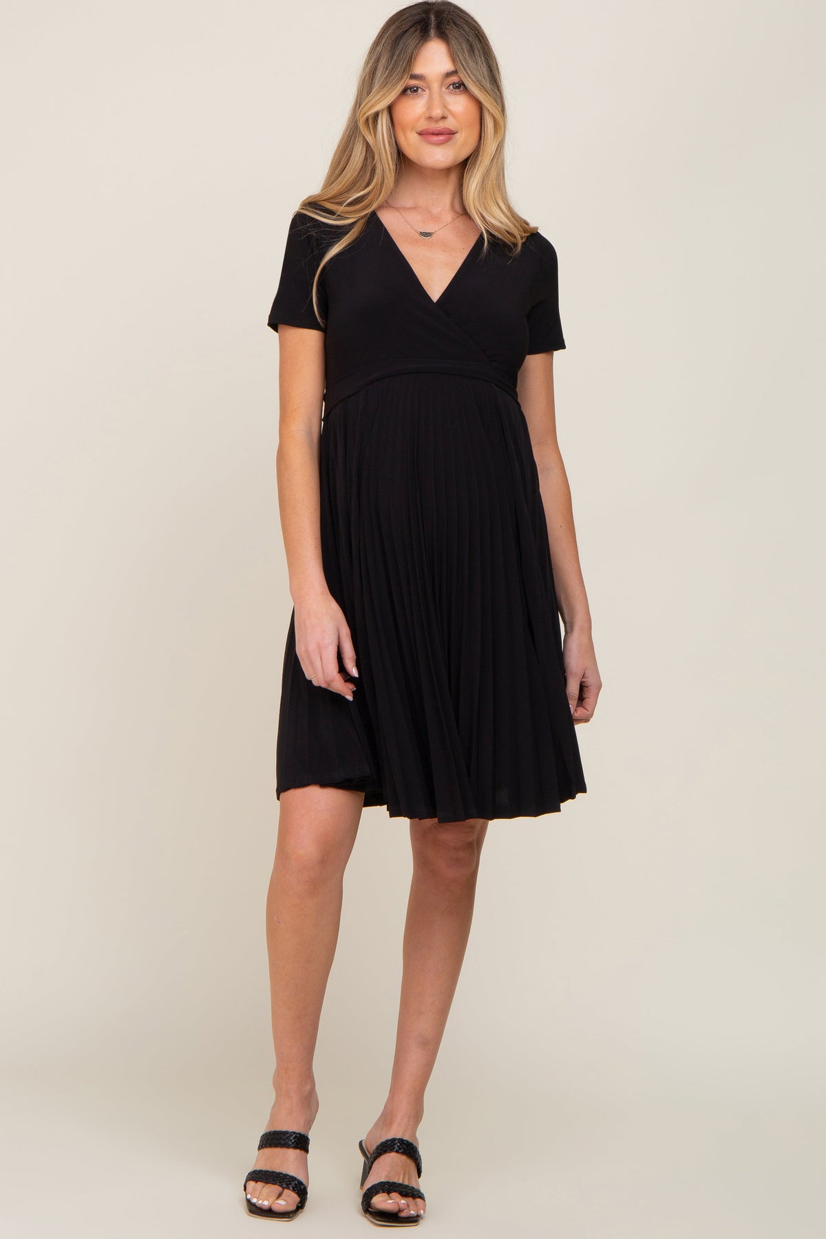 Three Little Tots Black Pleated Maternity Nursing Dress, extra product detail