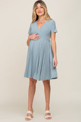 Three Little Tots Mint Pleated Maternity Nursing Dress, additional view