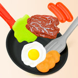 Three Little Tots Children Play House Pan Spatula Steak Kitchen Toy Set, alternate angle