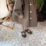 Three Little Tots Doll Collar Mid-length Girls' Woolen Winter Winter New Coat, third additional photo