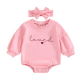 Children's Solid Color Romper Hair Band Set