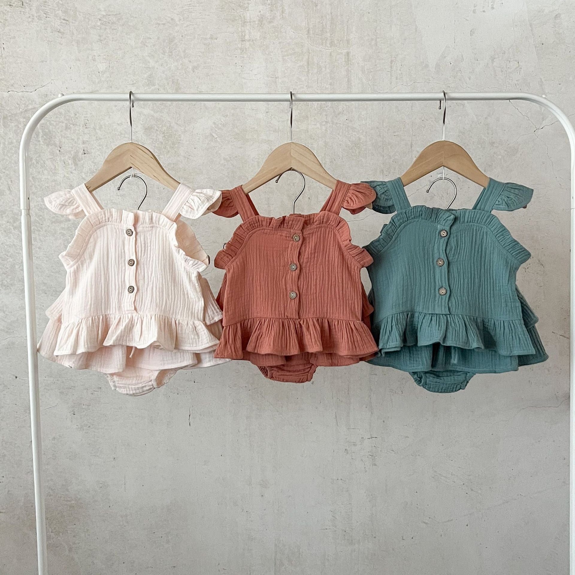 Girls Ruffle Summer Top and Bloomers Set