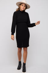 Three Little Tots Black Rib Knit Mock Neck Mock Neck Nursing Dress, supplementary photo
