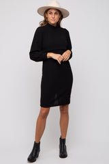 Three Little Tots Black Rib Knit Mock Neck Mock Neck Nursing Dress, another angle