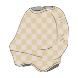 Beige & White Checkered Carseat Cover