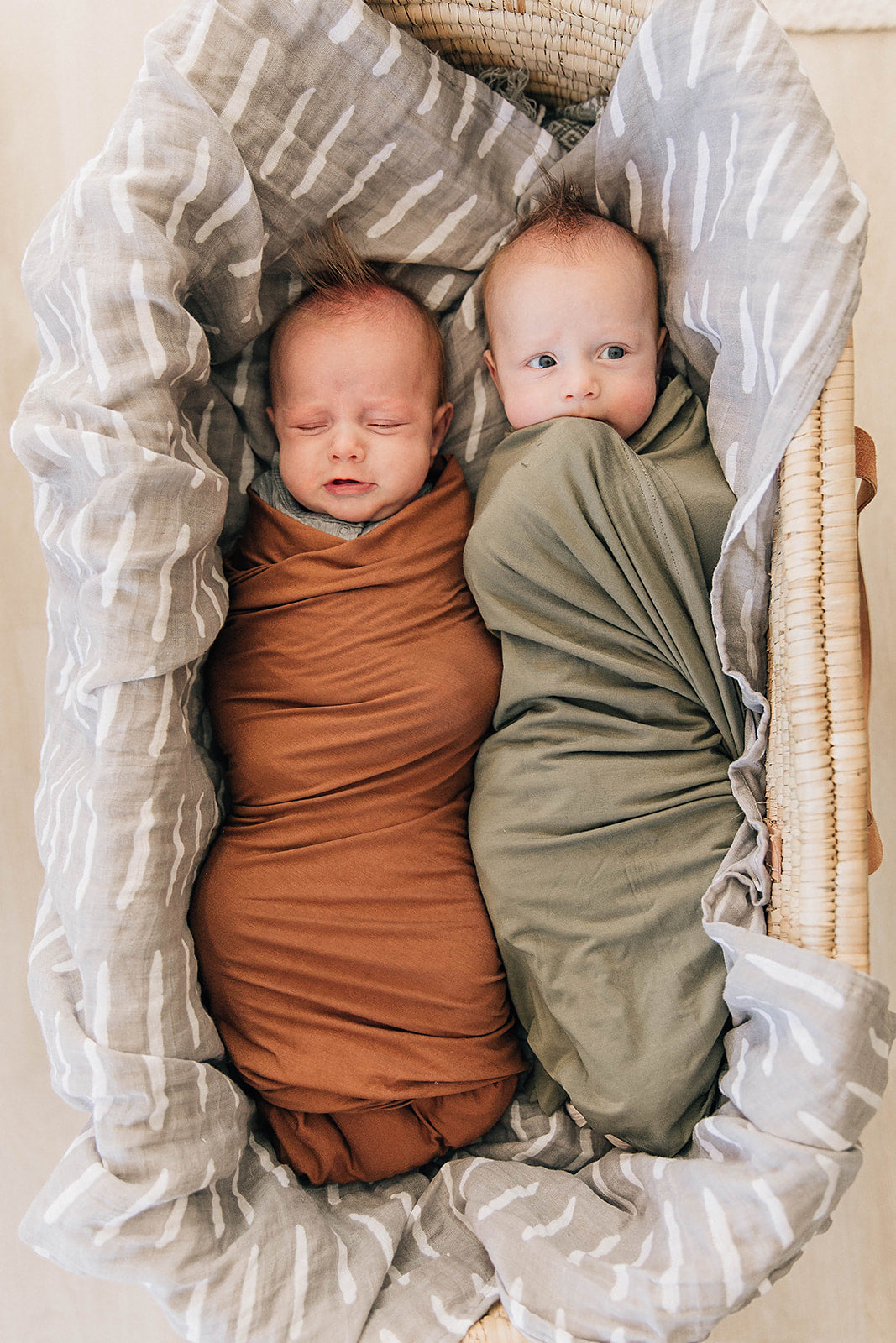 Three Little Tots Olive Bamboo Stretch Swaddle, fourth additional photo