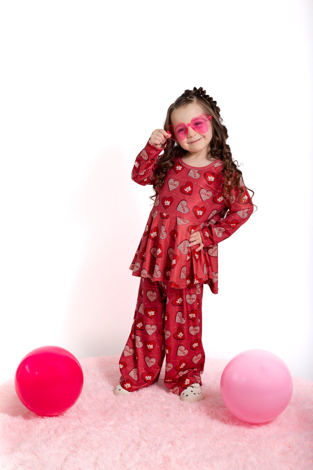 Three Little Tots You are so loved ribbed lounge set, additional product photo