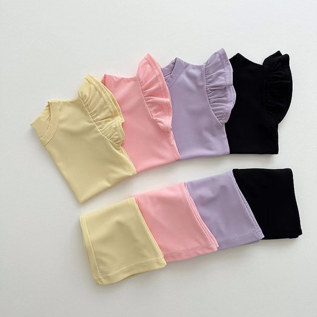 Three Little Tots Girls' Simple Cute Wild Suit Fashion