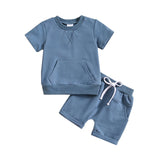 Boys And Girls Alphabet Embroidery Two-piece Suit