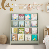 MOONRIVER 4-Tier Kids Bookshelf, Toddler Book Display Shelves, Sage (Open Box)