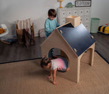 Three Little Tots Evergreen- Children's Playhouse with Chalkboard Roof