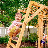 Three Little Tots Hawthorn XL Octagon Outdoor Jungle Gym - Natural, alternate angle