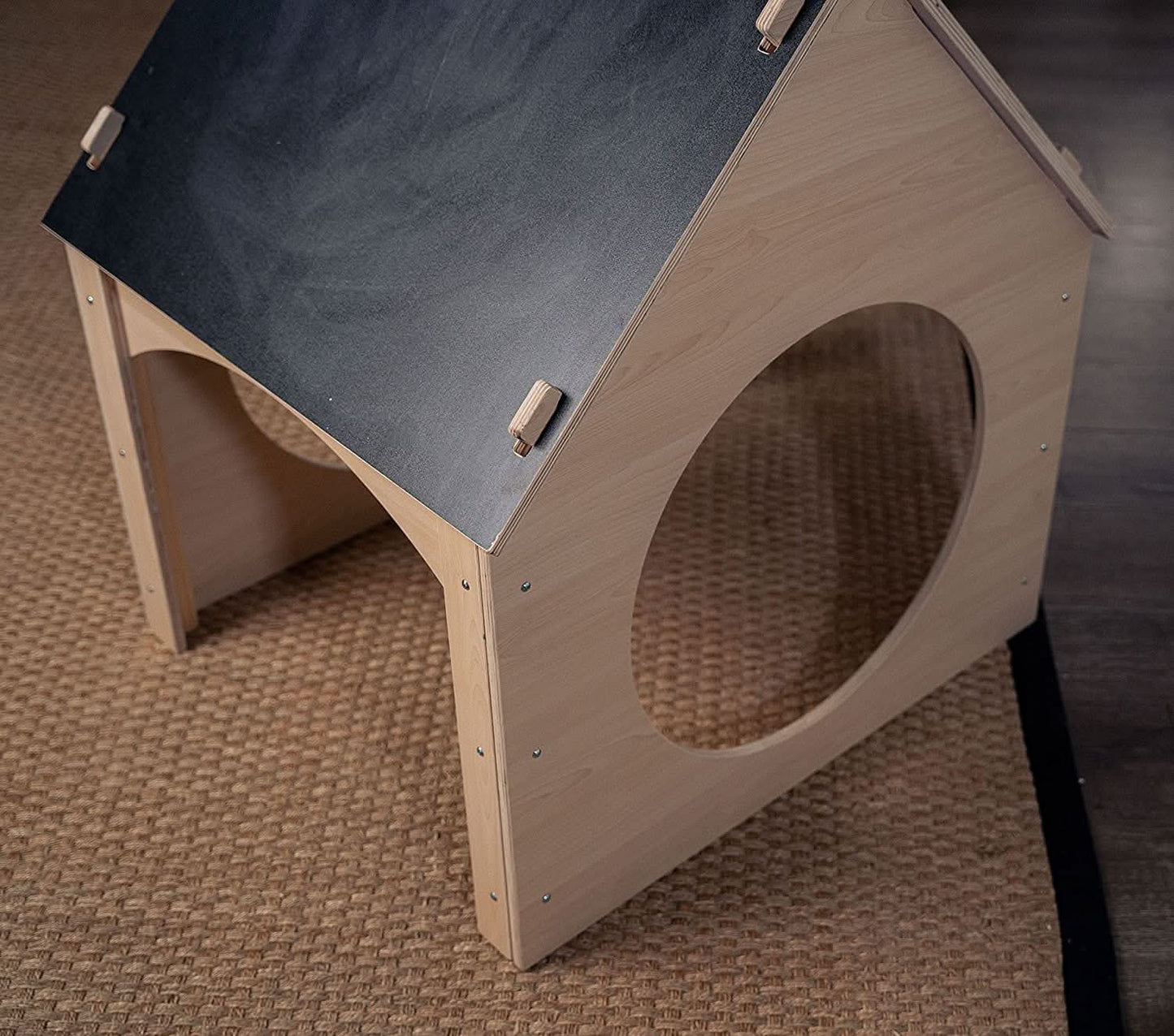 Three Little Tots Evergreen- Children's Playhouse with Chalkboard Roof, another angle