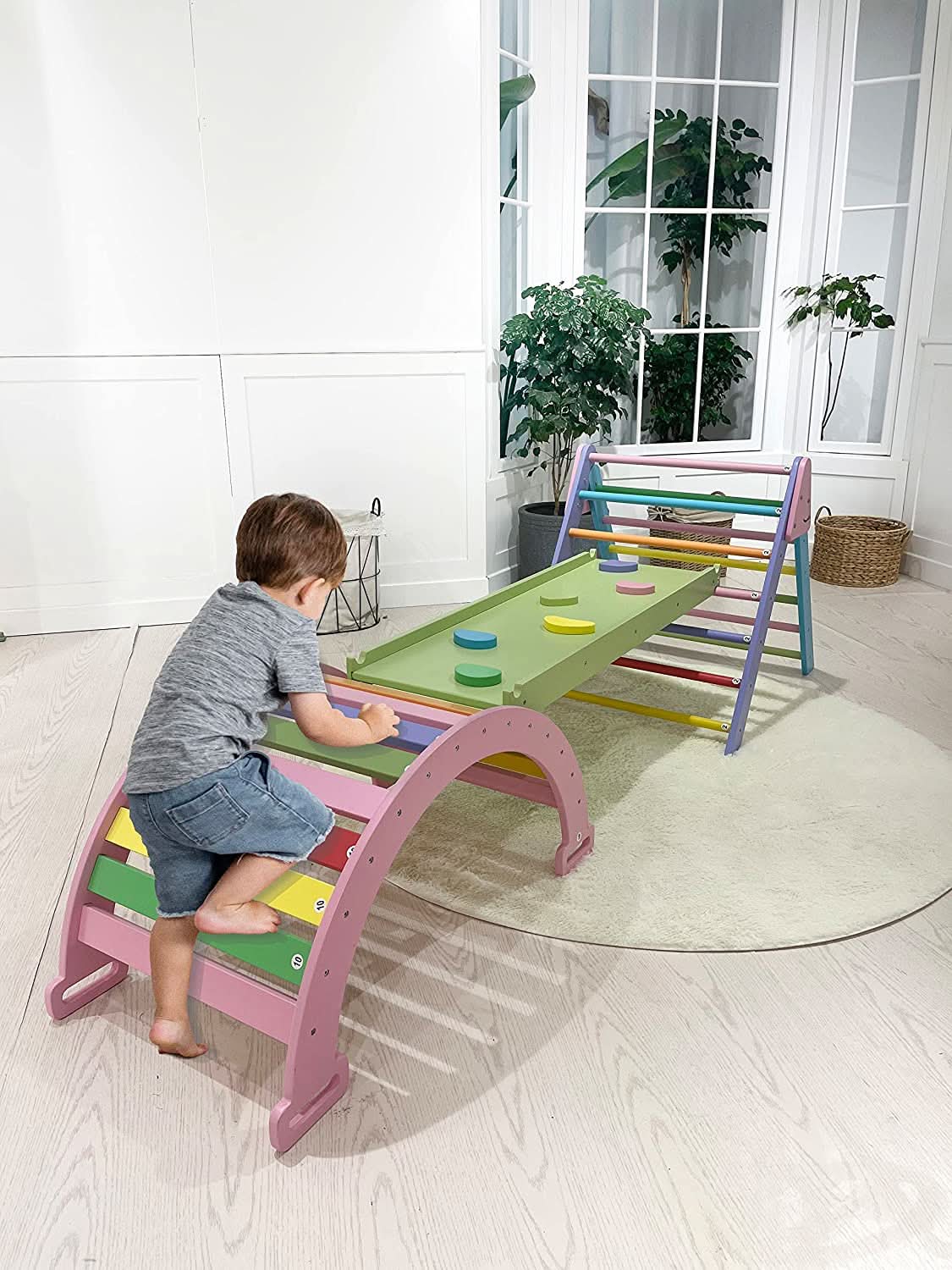 Three Little Tots Hazel Pikler Triangle Slide and Rocker Set, additional product photo