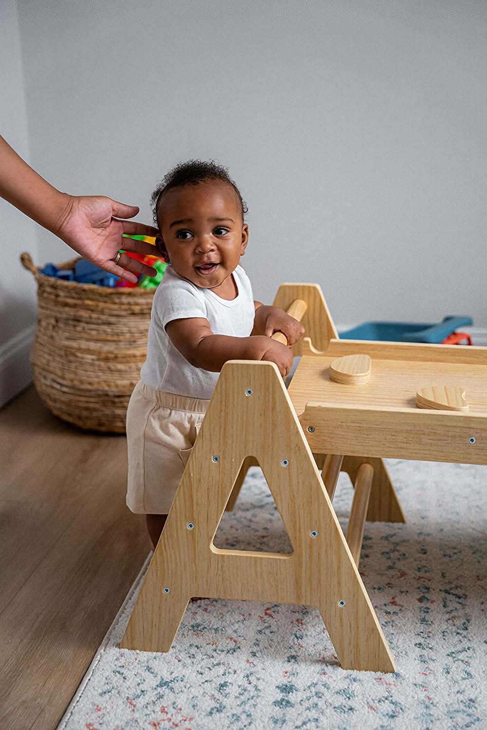 Three Little Tots Maple Beginner Pikler Triangle and Rocker, additional view