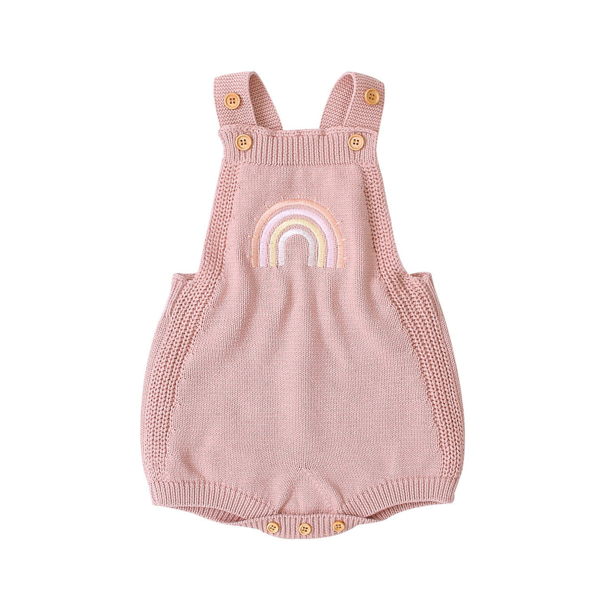 Three Little Tots Knitted jumpsuit triangle halter, in Pink