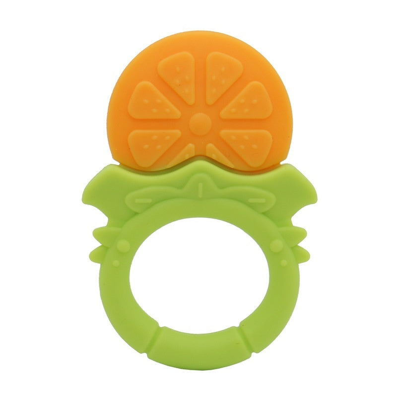 Three Little Tots Baby Teething Molar Rod Fruit Silicone, in Orange