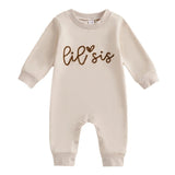 Three Little Tots Baby Jumpsuit Baby Girl Simple Onesie, in Apricot