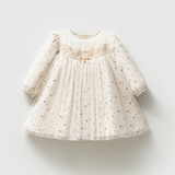 Three Little Tots Elodie Dress Ivory and Gold Dress, additional product photo