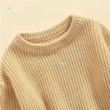 Girls' Solid Color Crew Neck Casual Sweater