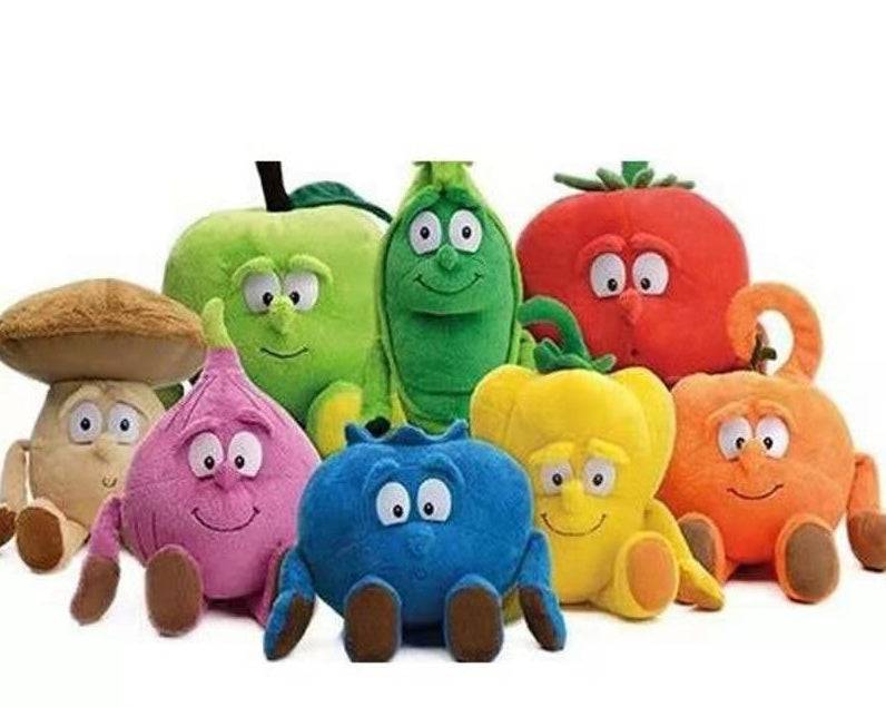 Three Little Tots Vegetables and Fruits Pumpkin and Watermelon Plush Toys