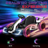 Aosom 24V 7.5 MPH Electric Go Kart with Adjustable Seat, Slow Start, White