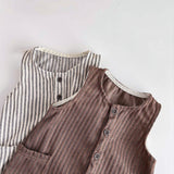Striped Sleeveless Leotard Romper
