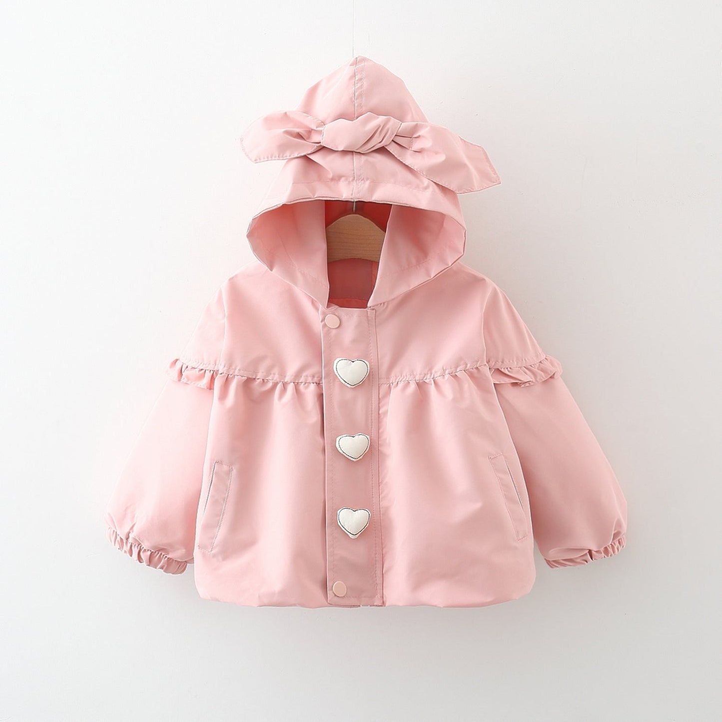 Girl's Love Hooded Trench Coat