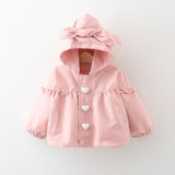 Girl's Love Hooded Trench Coat