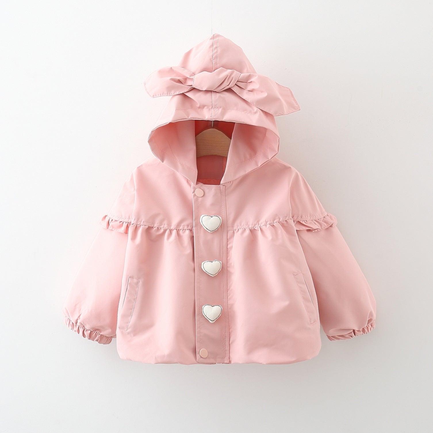 Girl's Love Hooded Trench Coat